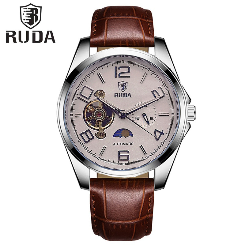 Mechanical watch moon phase Men's Watch 2023 new multi-functional waterproof fashion trendy men's watch belt watch