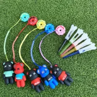 Трансграничный новый стиль Golf Tee милый медведь подвеска I цепь анти-потерянный ручная веревка для гольфа пластиковый шарик