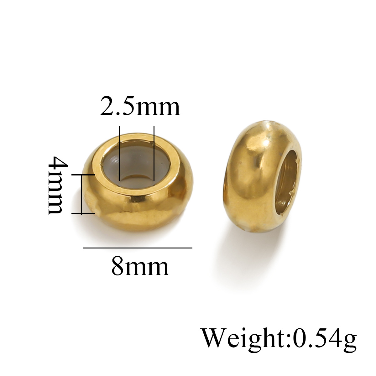 Acero inoxidable ajustable de silicona mano collar de cuentas sueltas joyas de pulsera de oro DIY color retainer joyas al por mayor