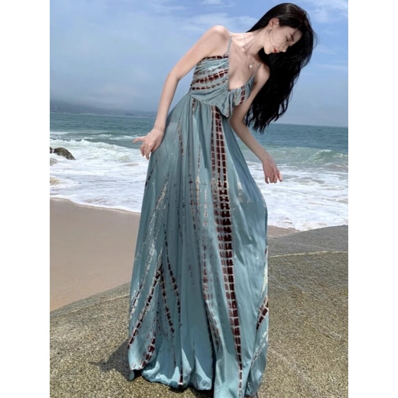 Bohemian Holiday Dress Women's Summer New French Travel Photo Seaside Beach Skirt Elegant Long Skirt
