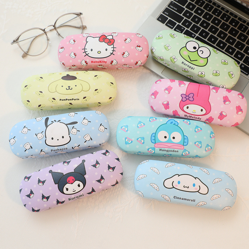 Japanese Style Cute PU Leather Cartoon Myopia Glasses Case Student Glasses Portable Girl's Heart Astigmatism Glasses Storage Box