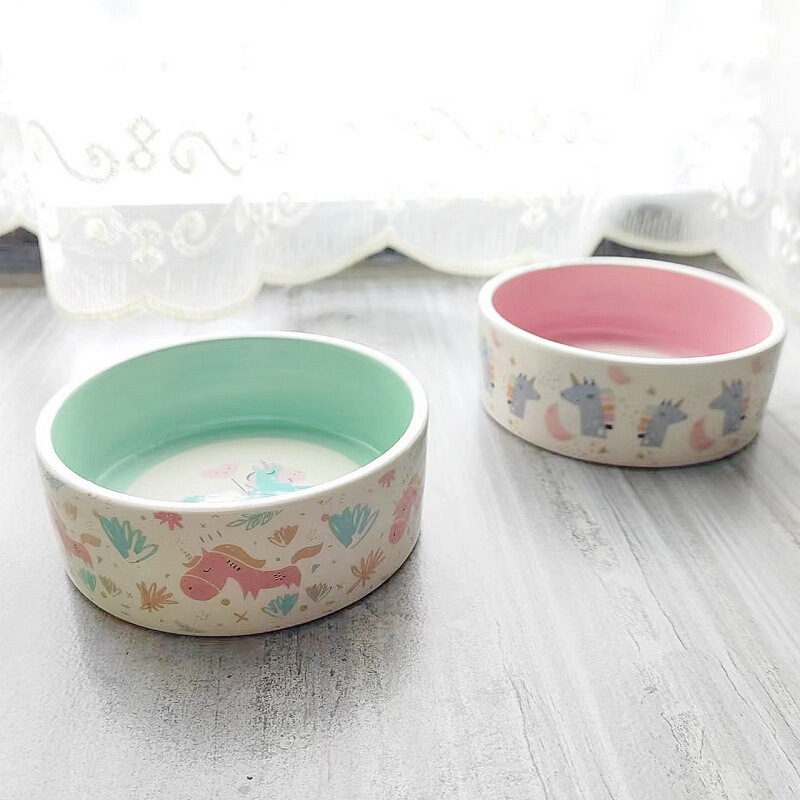 Pet Supplies Ceramic Bowl Unicorn Cat Bowl Water and Food Feeder Easy to Clean Anti-Spill Wholesale Dog Bowl in Stock Pet Supplies Ceramic Bowl Unicorn Cat Bowl Water and Food Feeder Easy to Clean Anti-Spill Wholesale Dog Bowl in Stock