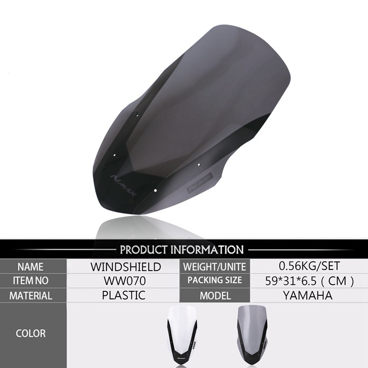 Suitable for Yamaha Nmax155Nmaxl12516-18 Front Windshield Motorcycle Heightening Glass Deflector
