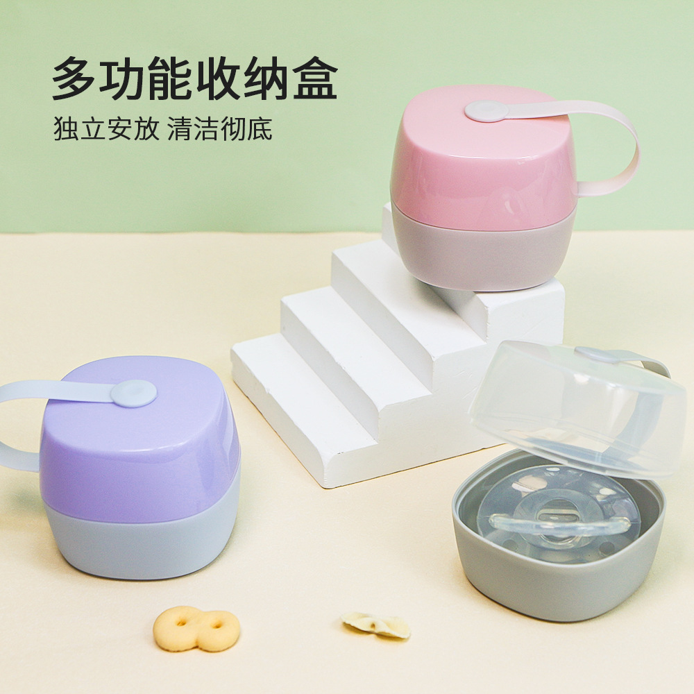 Pacifier Storage Box, Baby Bag Hanging Teether Box, Infant Snacks, Pacifier Box with Hanging Design