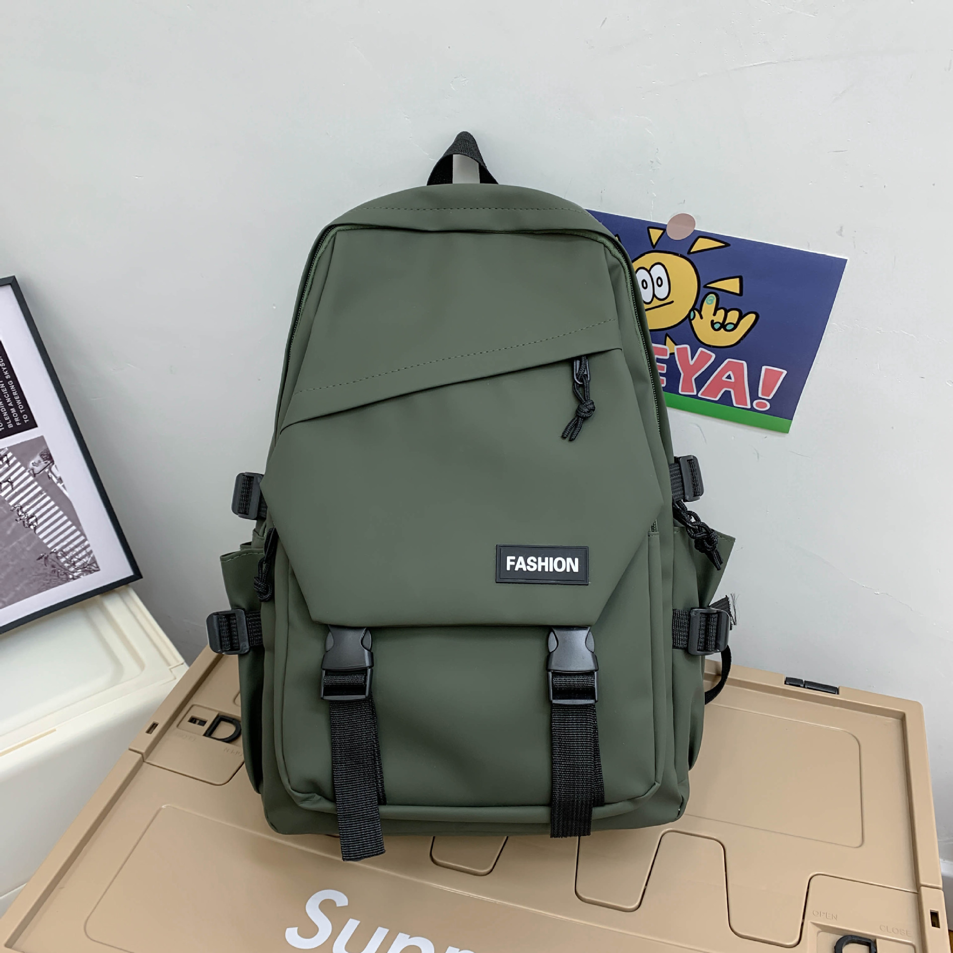 Mochila Escolar para Portátil de Cuero PU Impermeable y Transpirable image 10