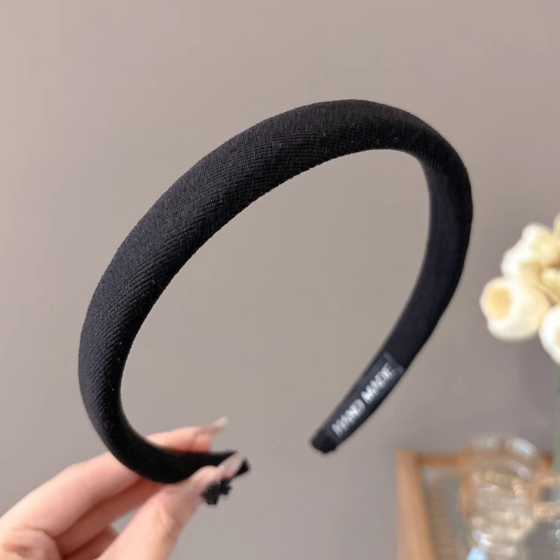 Froncé retro correa de cabello delgado para mujeres otoño invierno cabeza de cabello alto estilo coreano universal para salir tarjeta de cabello muestra la cara cabeza pequeña