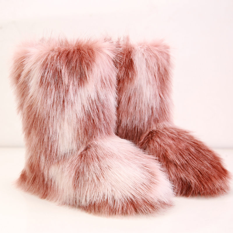 Fabricantes al por mayor 2025 primavera nuevo estilo tie-dye how botas de nieve otoño e invierno botas de piel al aire libre para mujer