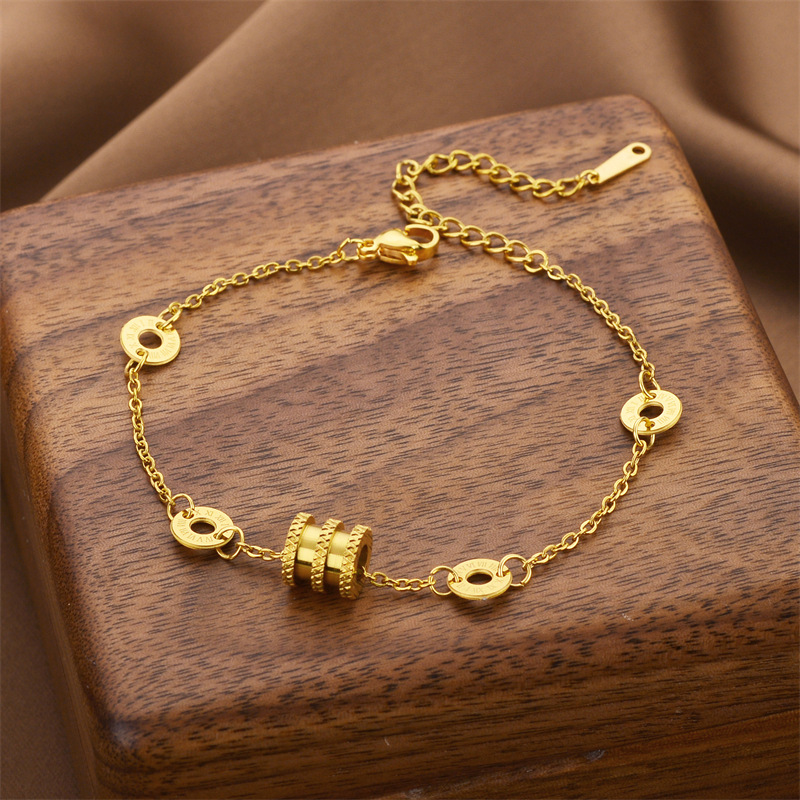 Joyas transfronterizas europeas y americanas Pulsera de acero de titanio de todo fósforo Versión coreana del temperamento bohemio Pulsera de acero de titanio que no se desvanece Joyería femenina