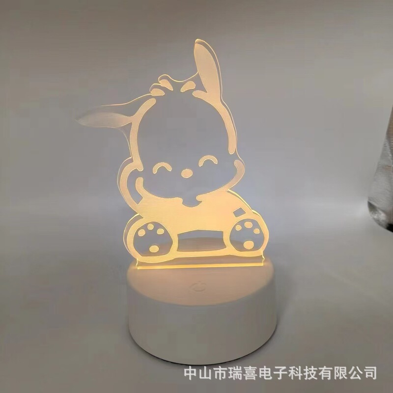 クロスボーダークリエイティブ Nezha Labubu 3D ナイトライトアクリル雰囲気ライト誕生日ギフトベッドサイド子供用テーブルランプ|undefined