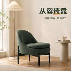 舒适久坐单人复古风设计师客厅书房酒店民宿皮革沙发椅懒人休闲椅