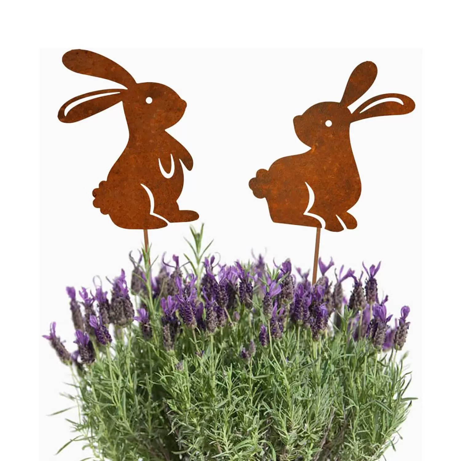 2025春季铁艺小兔子金属雕塑户外庭院装饰美式乡村花园摆件