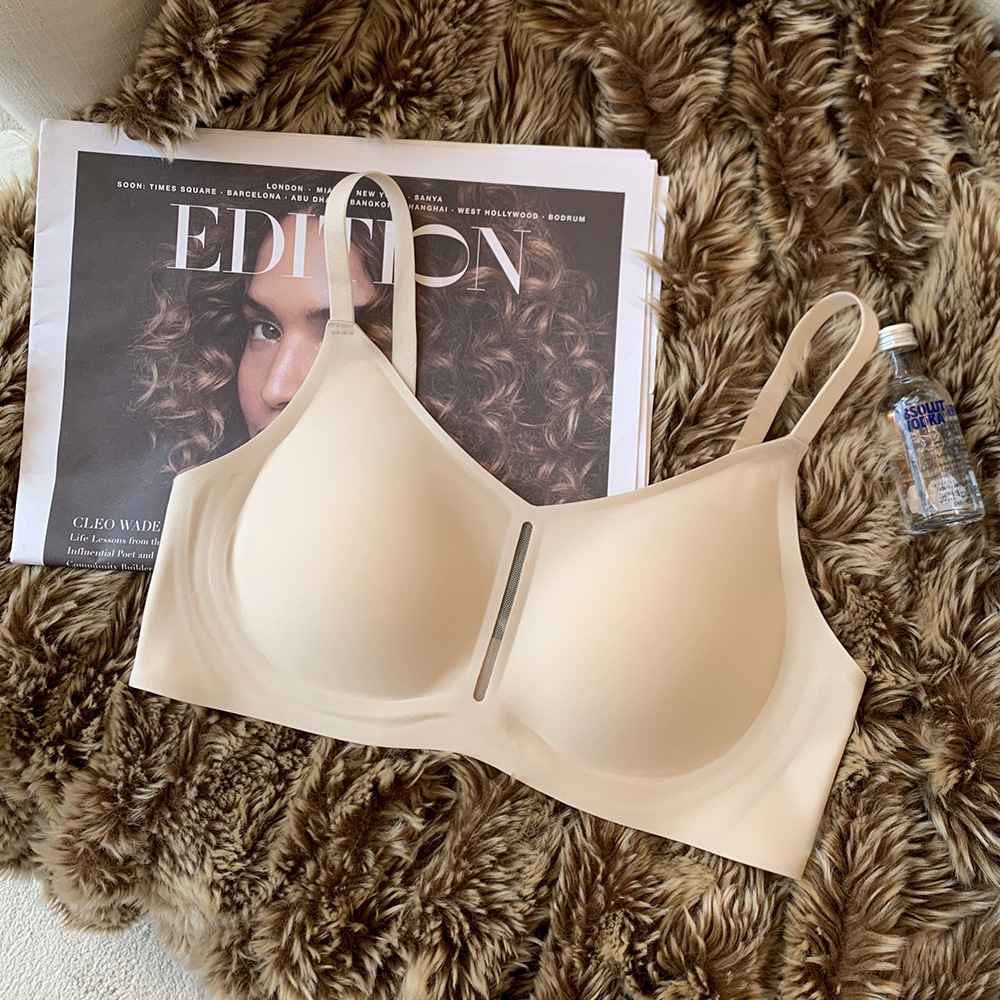 Ropa interior sin costuras japonesa pecho grande delgado y pecho pequeño pecho anti-flacidez Sujetador deportivo inalámbrico 1007