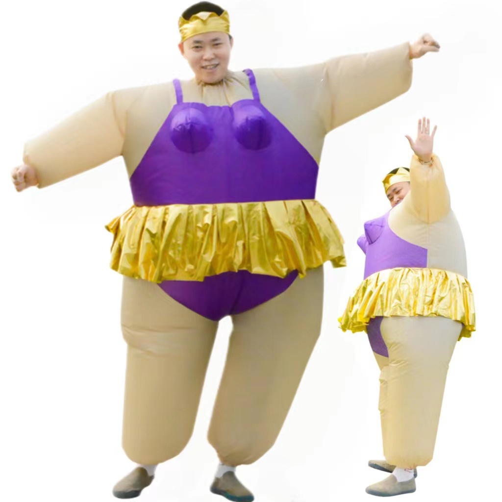 Divertido disfraz de muñeca de baile falso disfraz de ballet divertido disfraz de muñeca gorda disfraz de accesorios traje inflable de cosplay