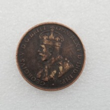 仿古工艺品1930黄铜材质澳大利亚黄铜做旧外国银元外国银元