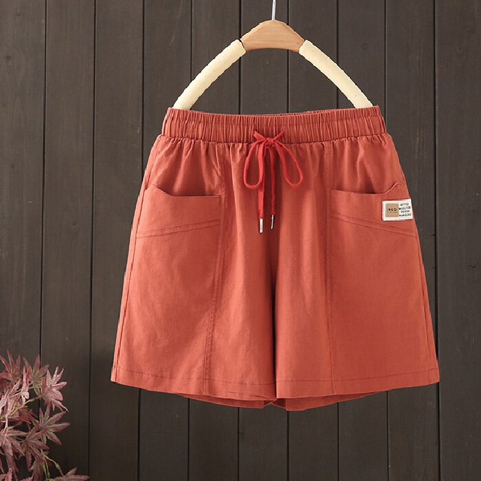 Summer Thin 2025 Casual Shorts for Women with Elastic Waist and Loose Slimming Look High Waist Wide Leg A-Line Mom Pants