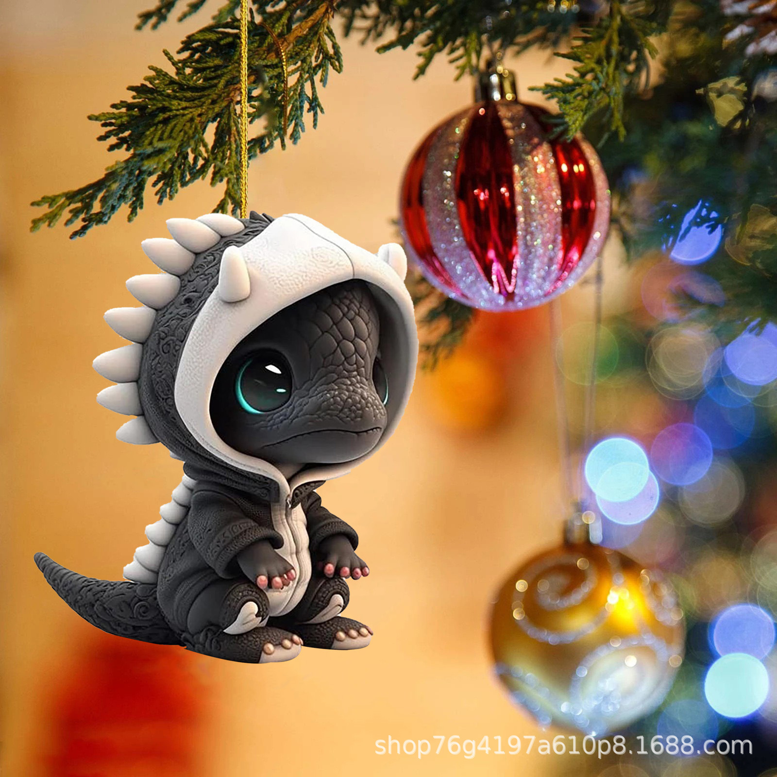 2023 transfronteriza nuevo dinosaurio elfo árbol de Navidad colgante Navidad lugar decoración del hogar regalo de los niños