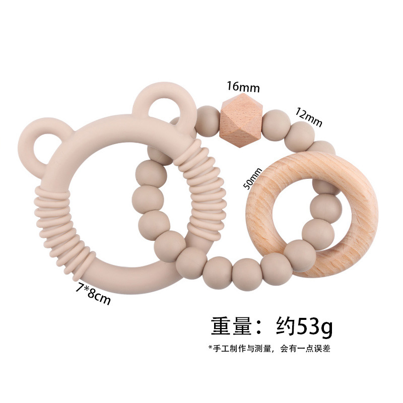 DIY bebé creativo anillo de beech pulsera de plástico juguete creativo silicona osos de plástico dientes de goma palillo de dientes