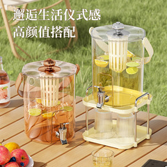 ライト高級コールドケトル、レモンフルーツティーバケツ、蛇口付きハイエンド大容量飲料バケツ、家庭用冷水水出しケトル