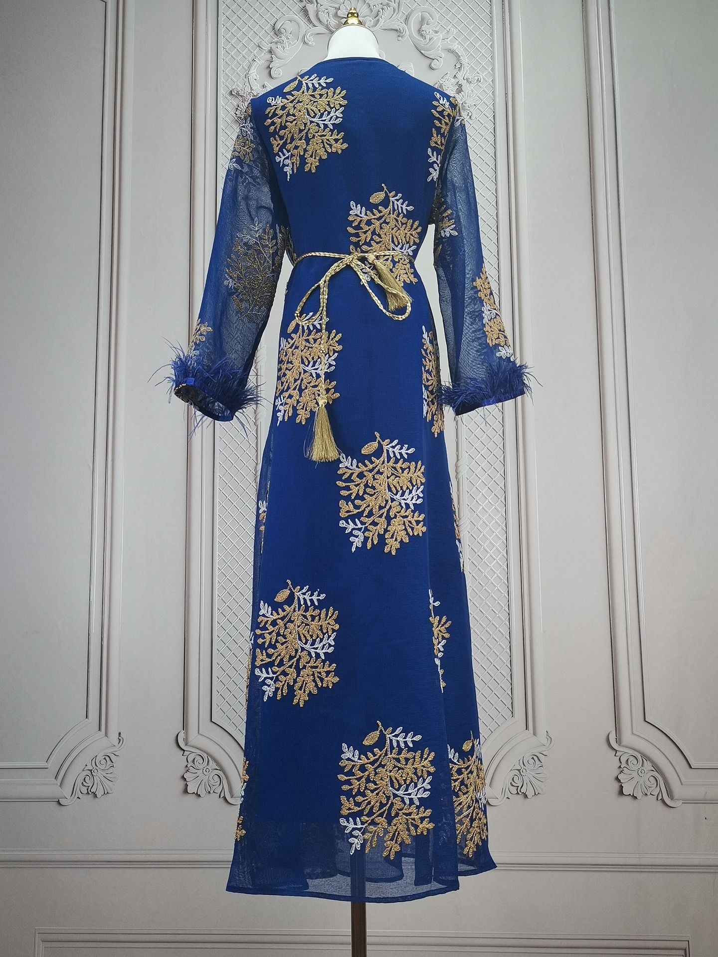 Damenbekleidung Bestickte muslimische Roben Arabische Kleidung Kleider_voghion.com