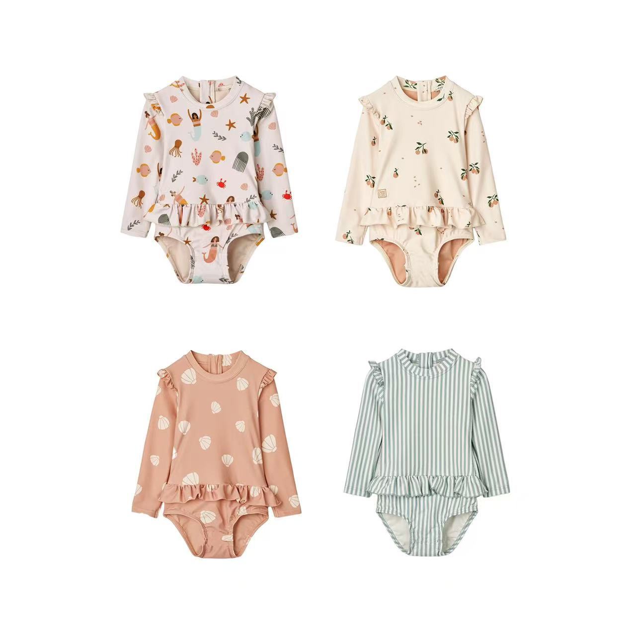 Niños trajes de baño de manga larga de secado rápido para niñas nuevas niñas lindas trajes de baño al por mayor