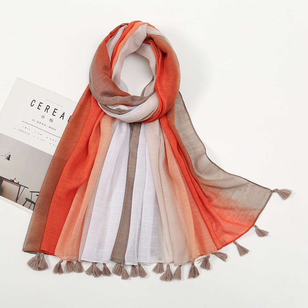 Women's Sweet Color Block Polyester Winter Scarves display picture 1