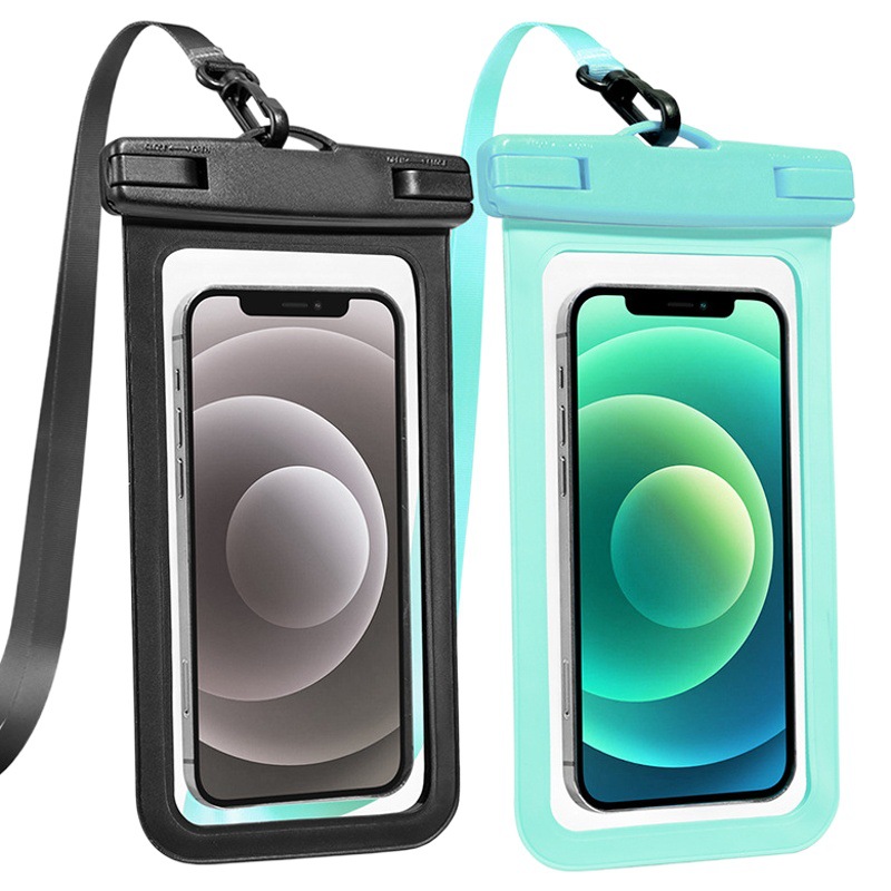 New 7 inch colored frame waterproof bag underwater photography fingerprint unlock IPX8 material mobile phone waterproof bag