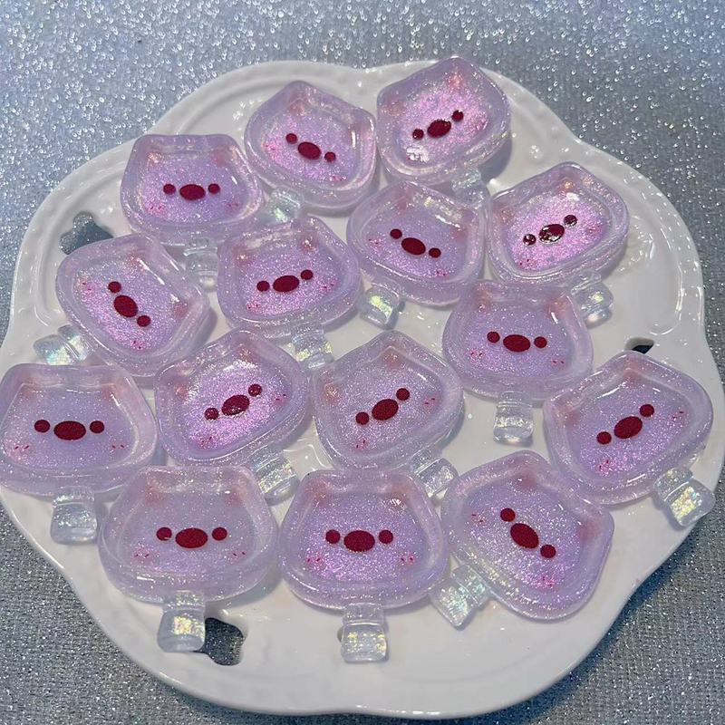 【冰透小熊煎锅】卡35×33mm萤火虫夜光 手工DIY饰品-树脂花|undefined