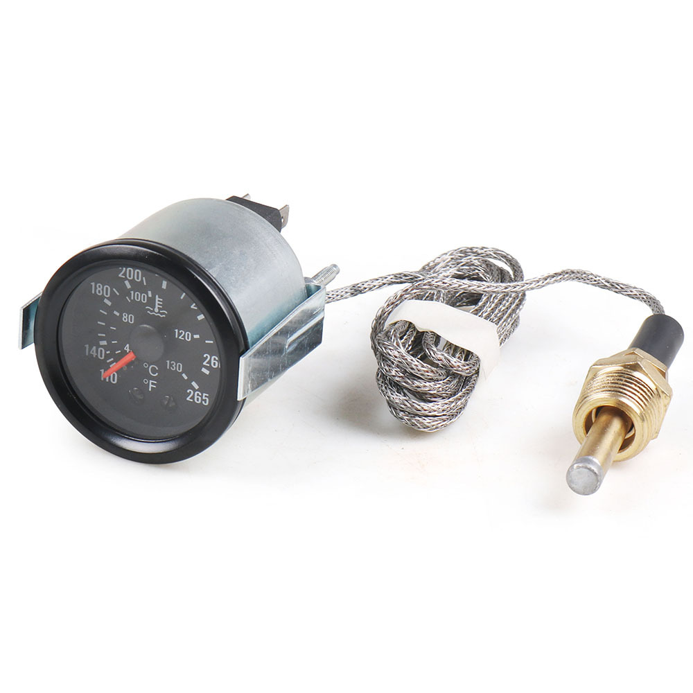 52mm Universal Instrument Pointer Mechanical Water Temperature Gauge 130 ℃ /265 ℉ Dual Scale Display Npt 1/2