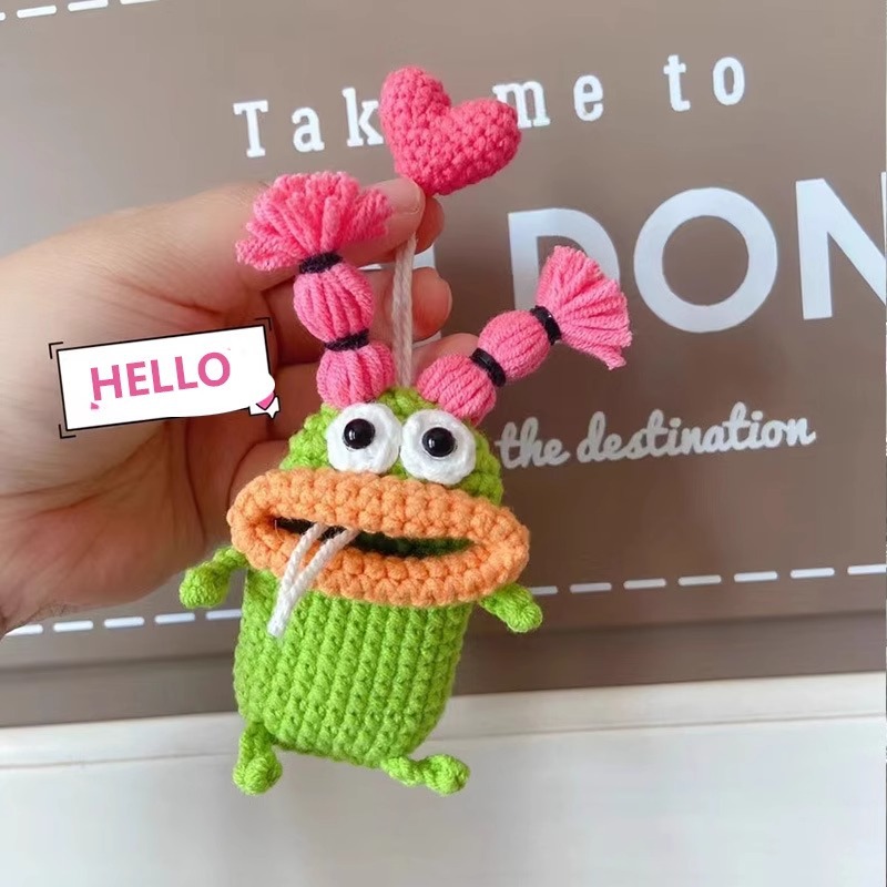 Key Bag Pull-out Electric Car Key Wool Case Keychain Protective Case Key Bag Women's Cute Storage Hand