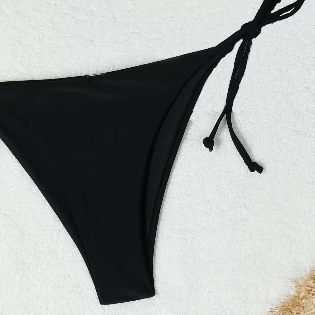 2024款欧美纯色性感比基尼系绳绑带三点是分体BIKINI跨境泳装女