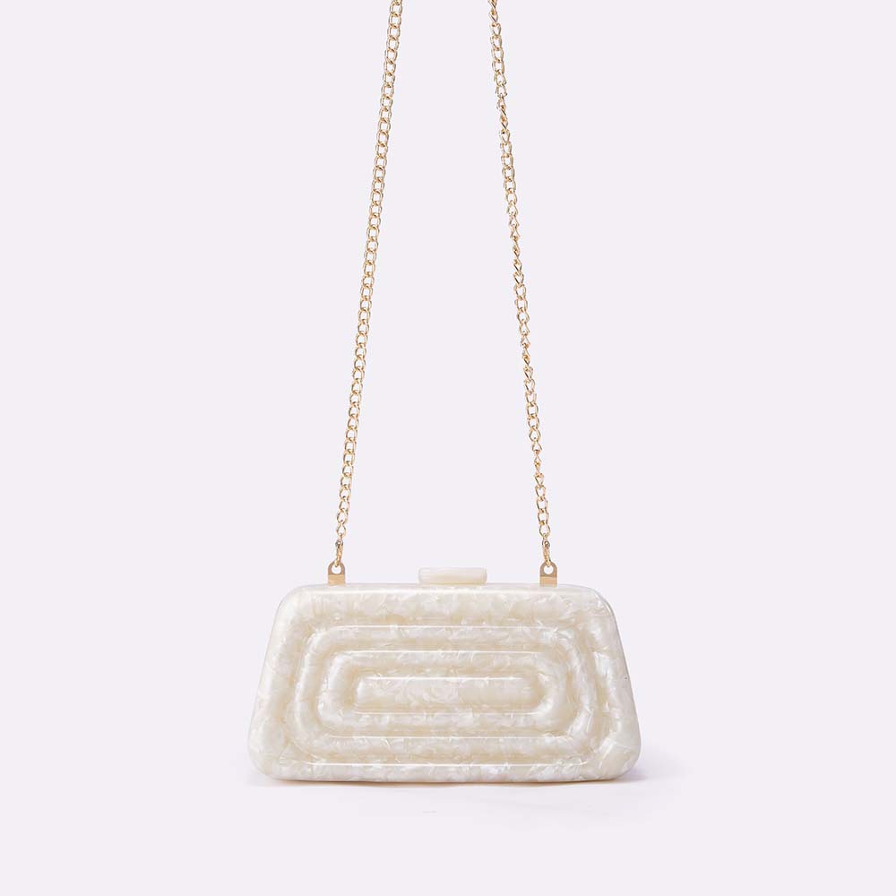 Elegant Acrylic Clutch Bag – Vintage-Inspired Evening Handbag With Chain Strap, Magnetic Closure & Phone Pocket_voghion.com