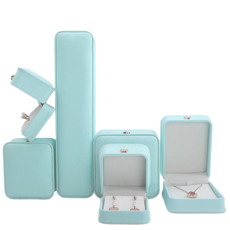 Caja de embalaje de joyería de coronas redondeadas pu caja de embalaje de joyería caja de embalaje de pulseras joyería colgante caja de anillo de pulseras