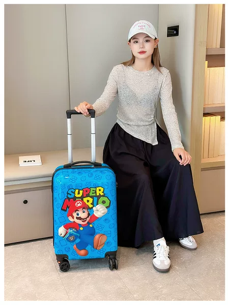 Cute 20inch Children's Trolley Suitcase for Primary School Students with Combination Lock, Waterproof Travel Case, Cartoon Large-Capacity Carry-On Luggage