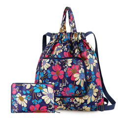 Manufacturer wholesale new drawstring backpack women's folding storage bag sports fitness bag drawstring pocket travel women's backpack