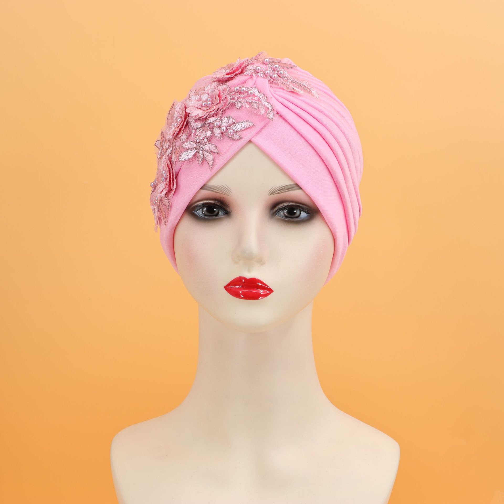 Cappello sciarpa testa di fiore appiccicoso tinta unita_voghion.com