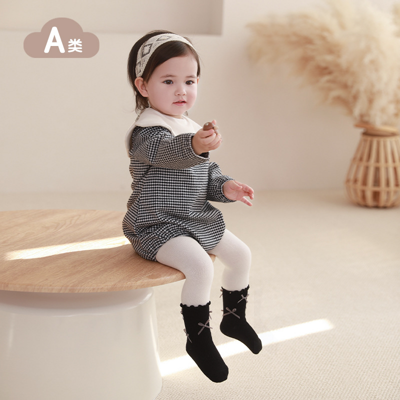 Medias calcetines de algodón de niñas primavera y otoño, calcetines de pantorrilla de arco de princesa, calcetines coreanos para niños.