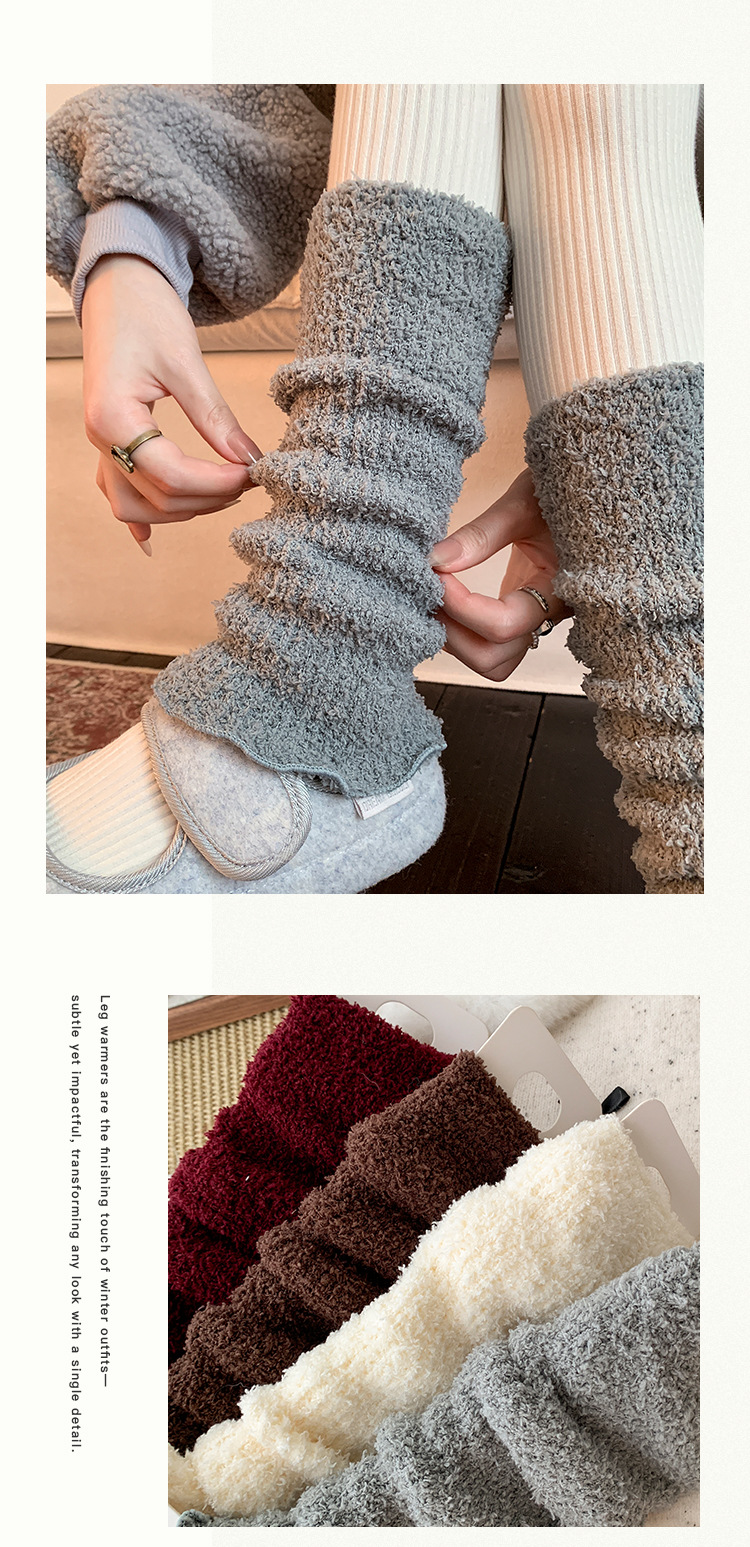 Scaldamuscoli Bootshang Calzini di cotone per donna Calzini spessi e caldi in pile Coprigambe lunghi coordinati per autunno e inverno_voghion.com