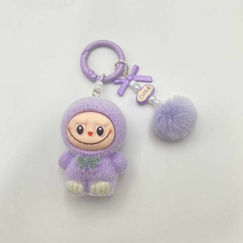 新しい植毛ラブブ人形かわいいペンダントクリエイティブ漫画キーホルダー携帯電話チェーンバッグペンダント|undefined