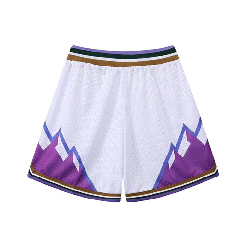Mesh Mitchell Lightning Short Sleeve Knee-Length Basketball Running Training Fitness Sports Pants Loose Summer