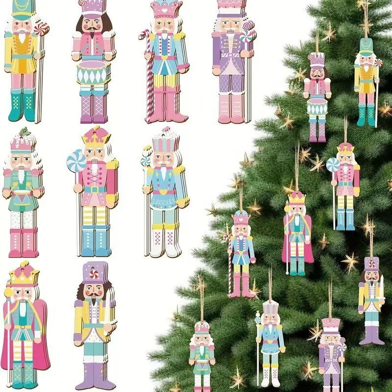 新しいクリスマスくるみ割り人形ペンダント木製ミニクリスマスツリークリスマス装飾クリスマスホームクリスマス|undefined