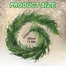 圣诞新品诺福克松花环圣诞节装饰仿真松针藤条圣诞树布置门挂装饰
