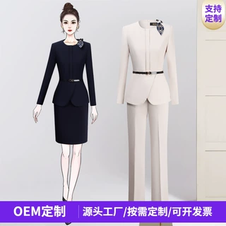定制职业西装套装女美容师酒店珠宝店售楼部工装工作服女职业气质