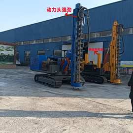 履带光伏引孔钻机 液压光伏潜孔钻图片 螺旋钻坑光伏打桩机