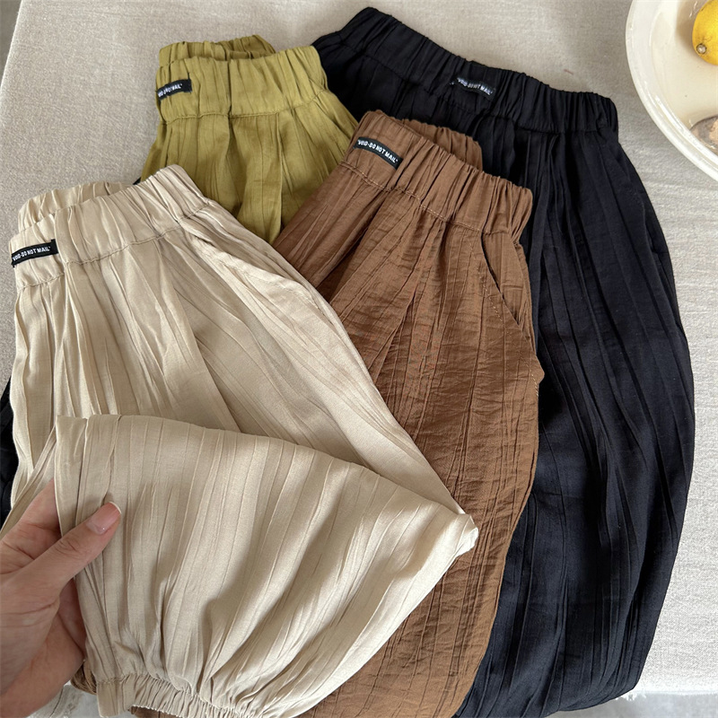 Cotton soft breathable lantern mosquito-repellent pants for boys and girls thin casual cartoon children's baby shaking casual pants summer