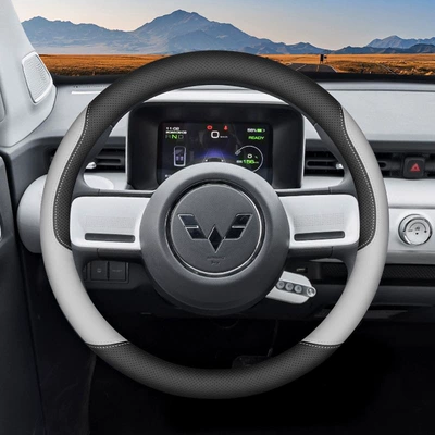 Steering Wheel Covers, Steering wheel cover - round-bingo-black-gray-and-white-set-type-ultra-thin-model-36cm
