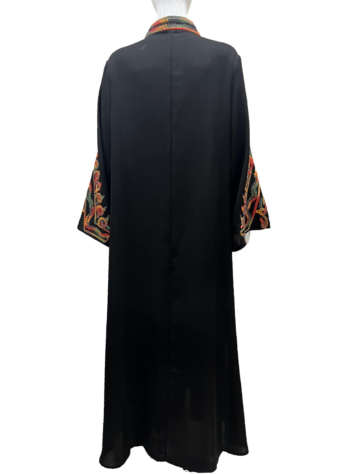 New In Stock Muslim Embroidered Robe, Middle Eastern Clothing, Abaya, Loose-fitting Women's Long Dress From Dubai,_ecoleips.com