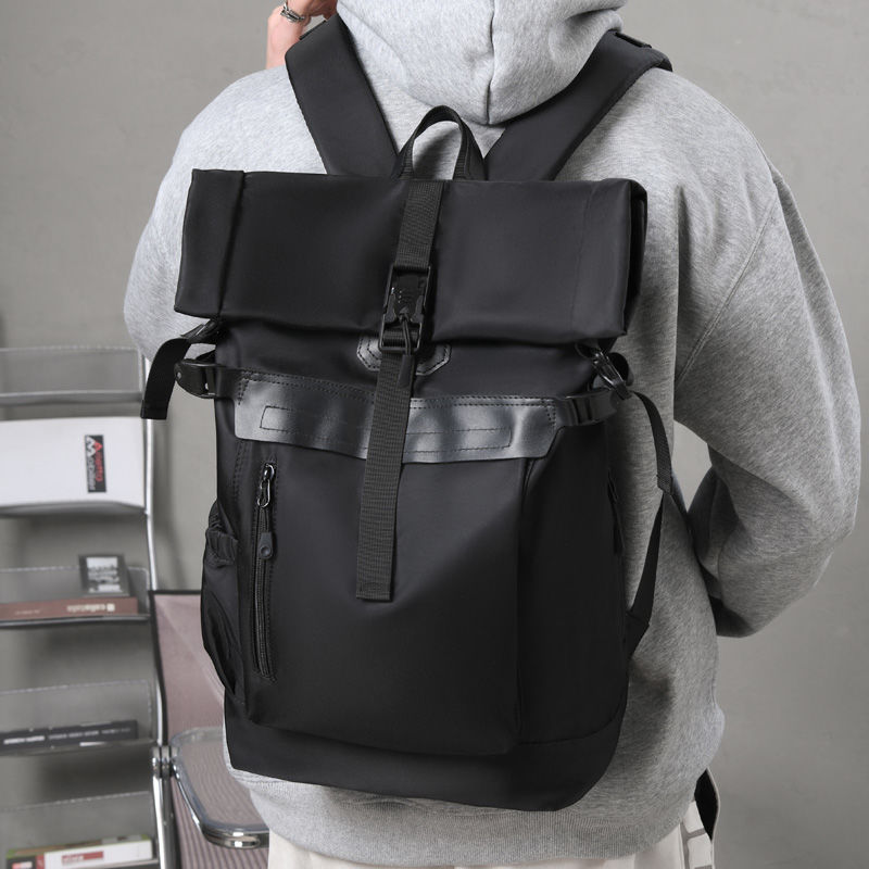 トレンディなブランドスクールバッグ男子大学生インバックパック大容量コンピュータバッグボーイズバックパック韓国語版トラベルバッグブラック|undefined