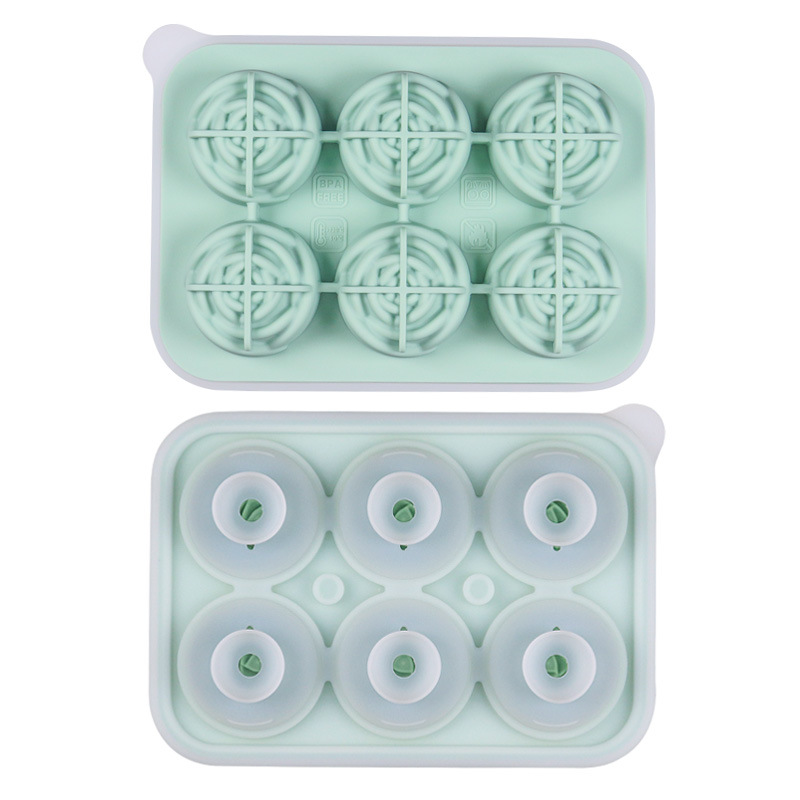 Caja de molde de hockey sobre hielo de silicona Ice Cube máquina de hielo 4-piece Rose whisky Comercial Grande cuadrado redondo image 15
