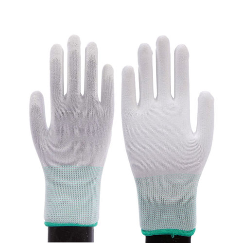 Manufacturer supplies nylon PU palm-coated gloves, wear-resistant, dust-free, anti-static electronic workshop protective labor protection gloves