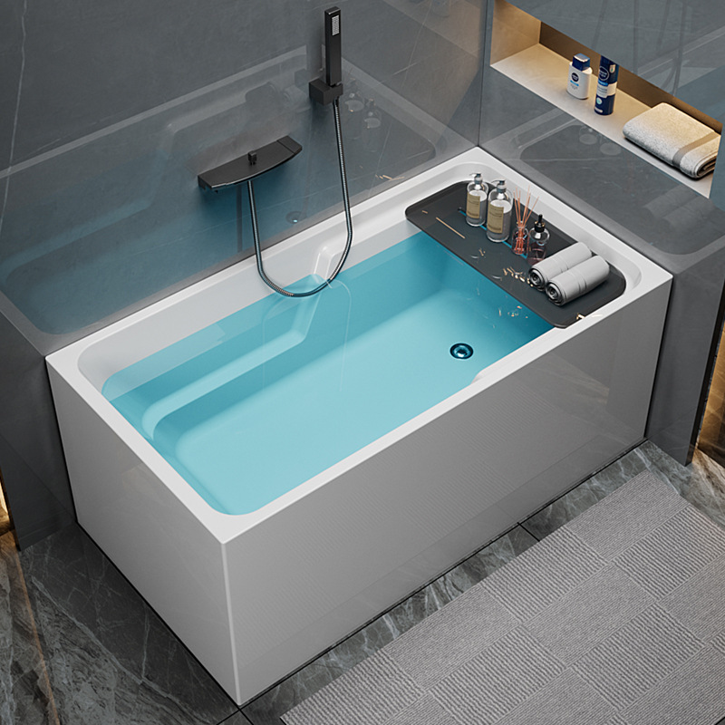 Deep bubble small apartment bathtub household sitting acrylic independent Japanese mini bathtub 0.9-1.7m bathtub